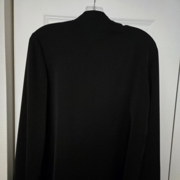 Black Ruffle Front Poets Blouse - Picture 3 of 5